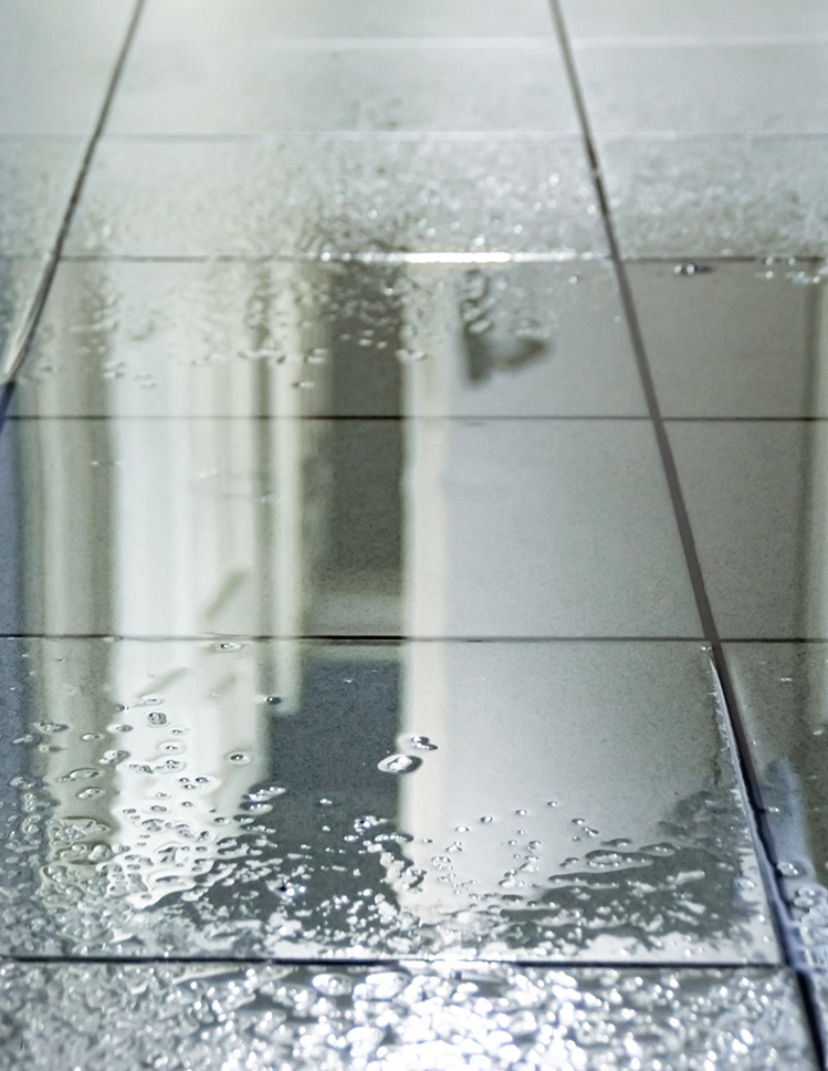 water damage on floor