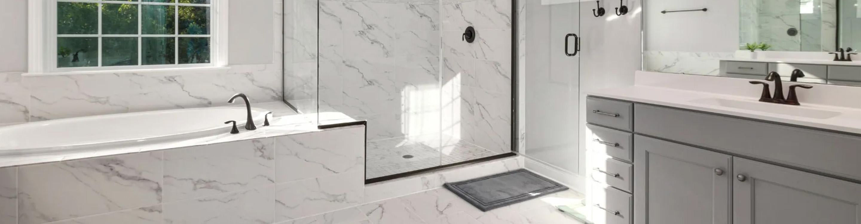 bathroom remodel with marble